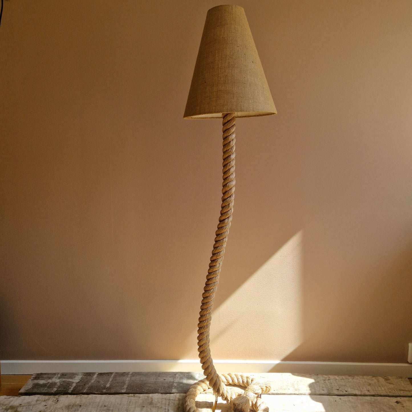 French rope lamp, Audoux-Minet style, 20th century