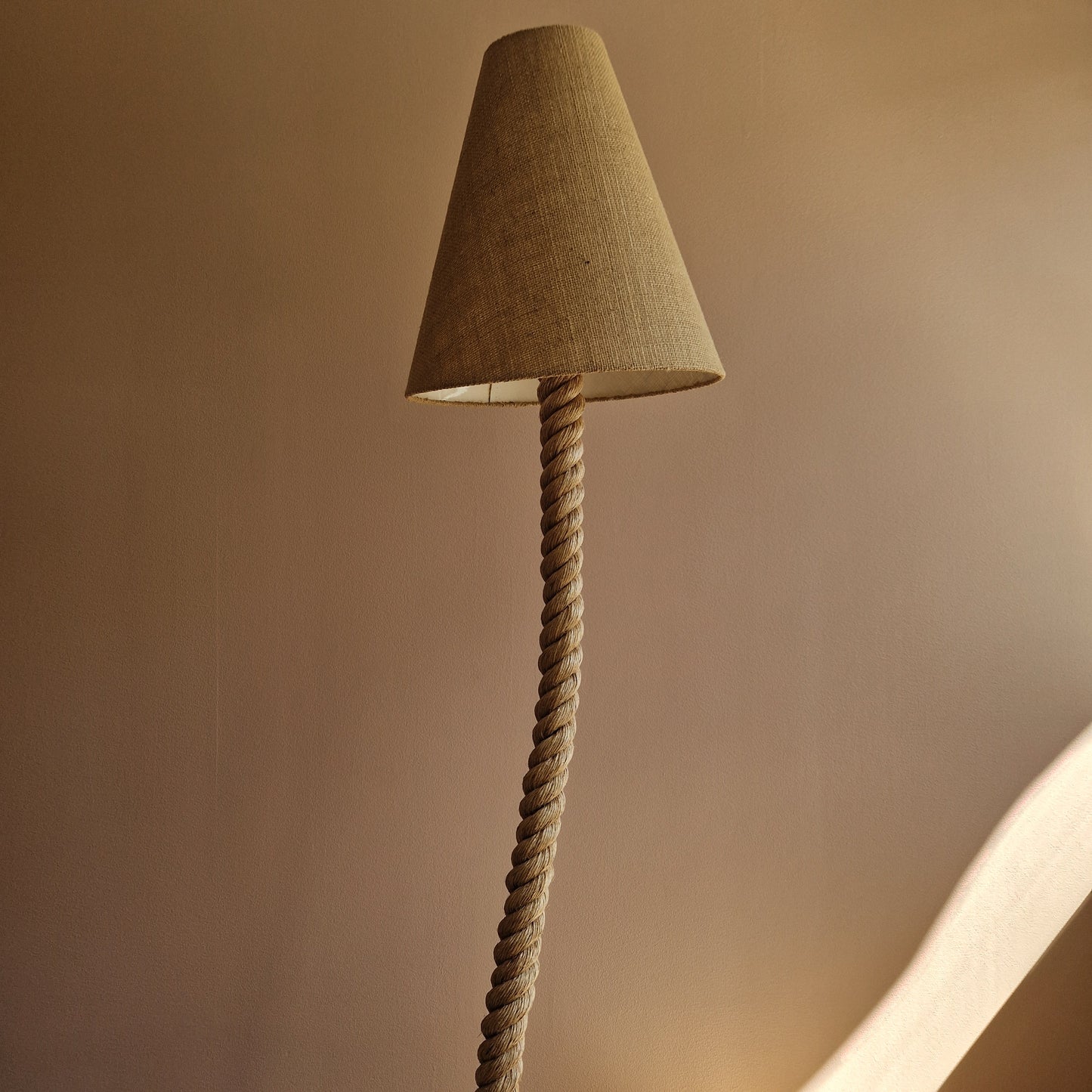 French rope lamp, Audoux-Minet style, 20th century